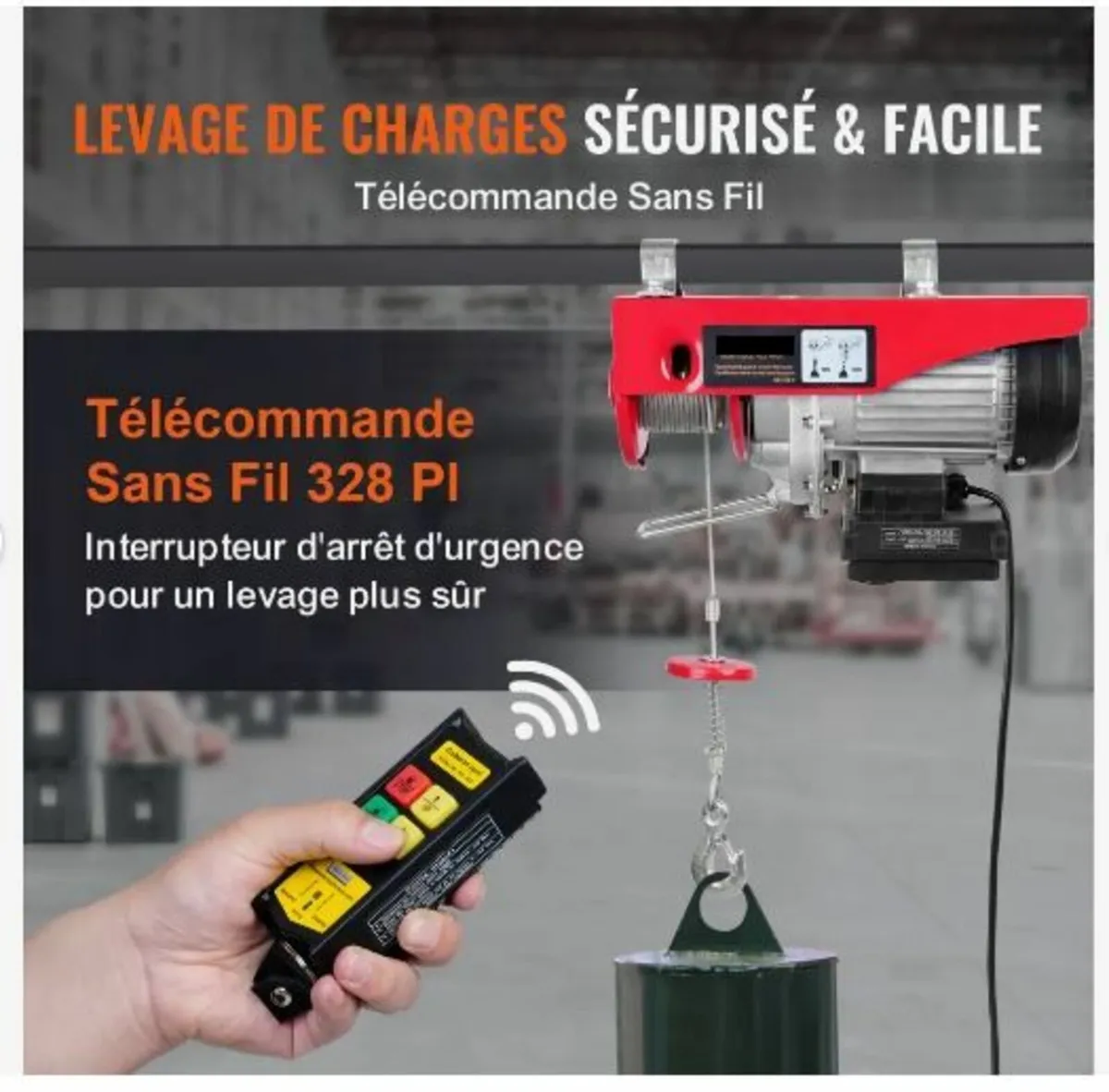 Electric Hoist 2200 lb Electric Winch Wire Rope - Image 3