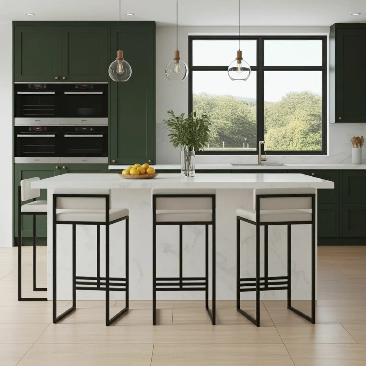 Metal Bar Stool with Plush Padded Cushion - Image 4