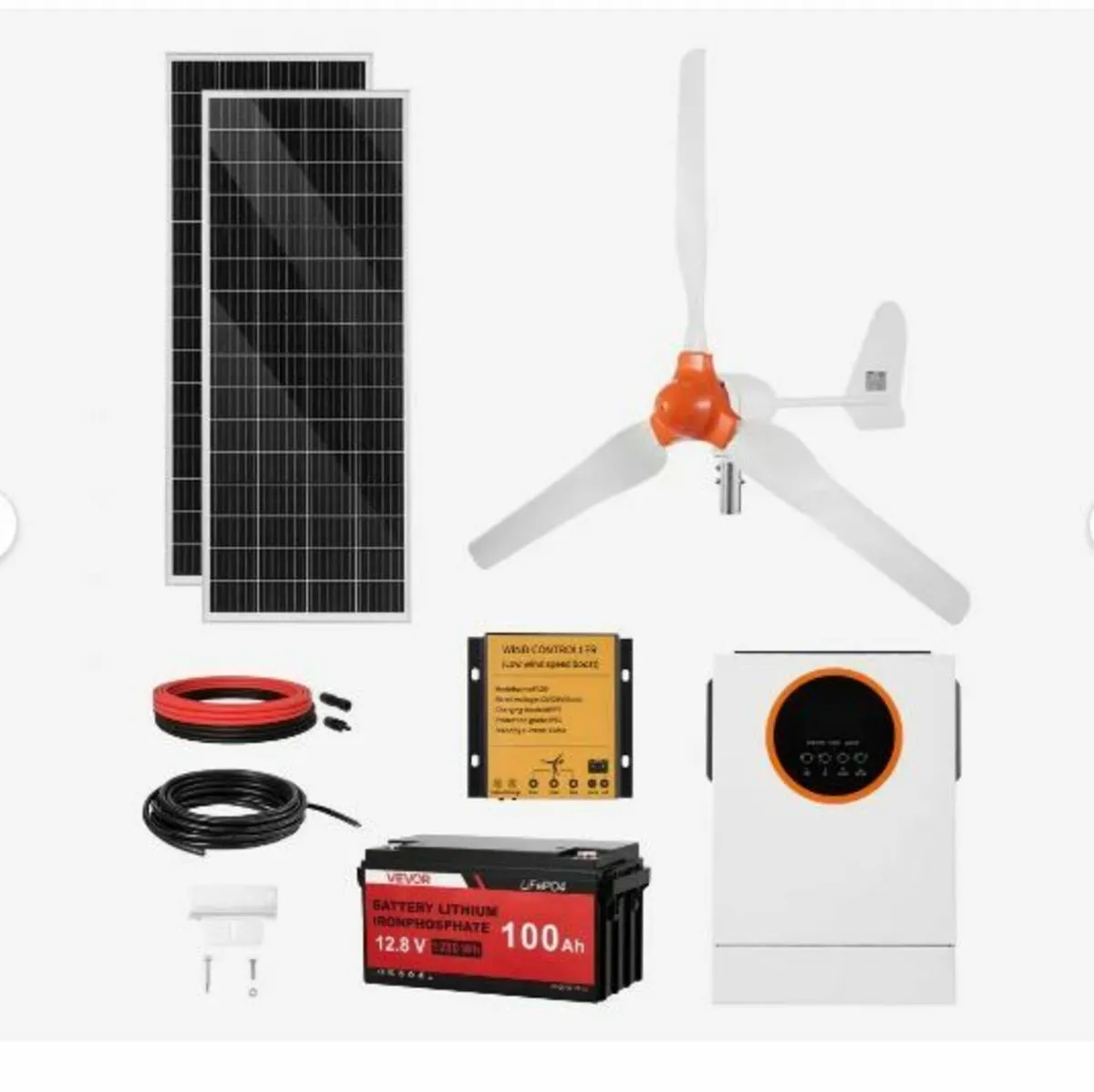 12V 600W Solar Wind Power Kit - Image 1
