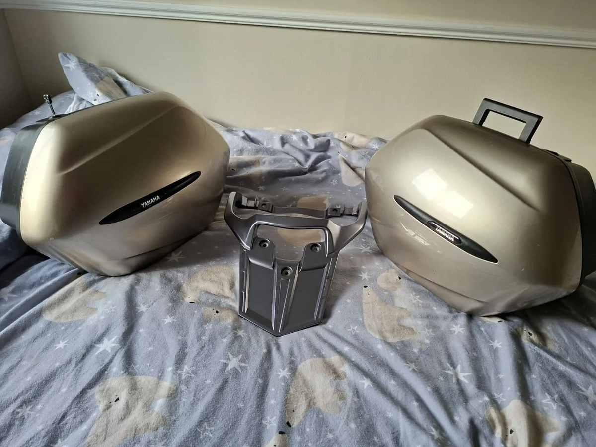 2 Yamaha FJR 1300 panniers and 1 rear carrier