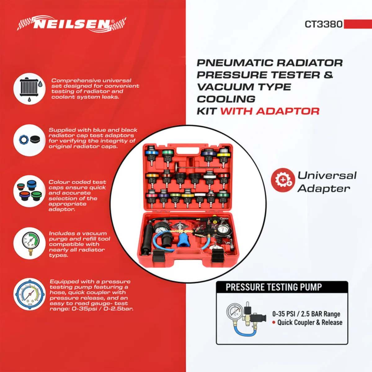 Radiator Pressure & Cooling System Test Kit - Image 3