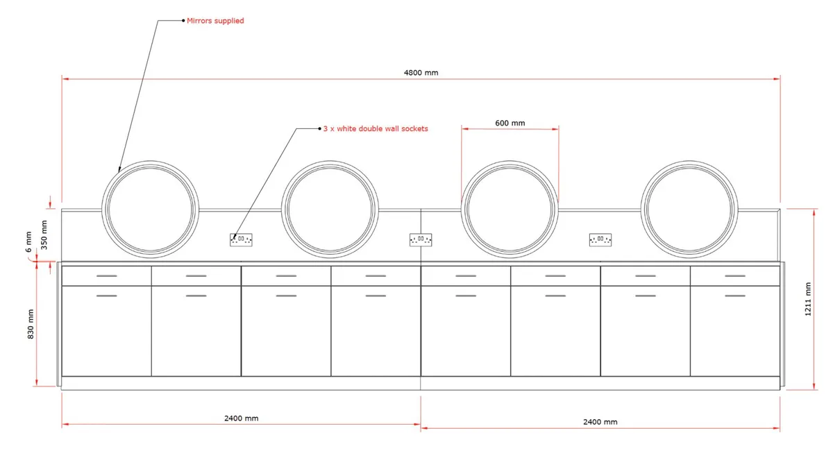 Styling Unit with LED Mirrors - Image 4