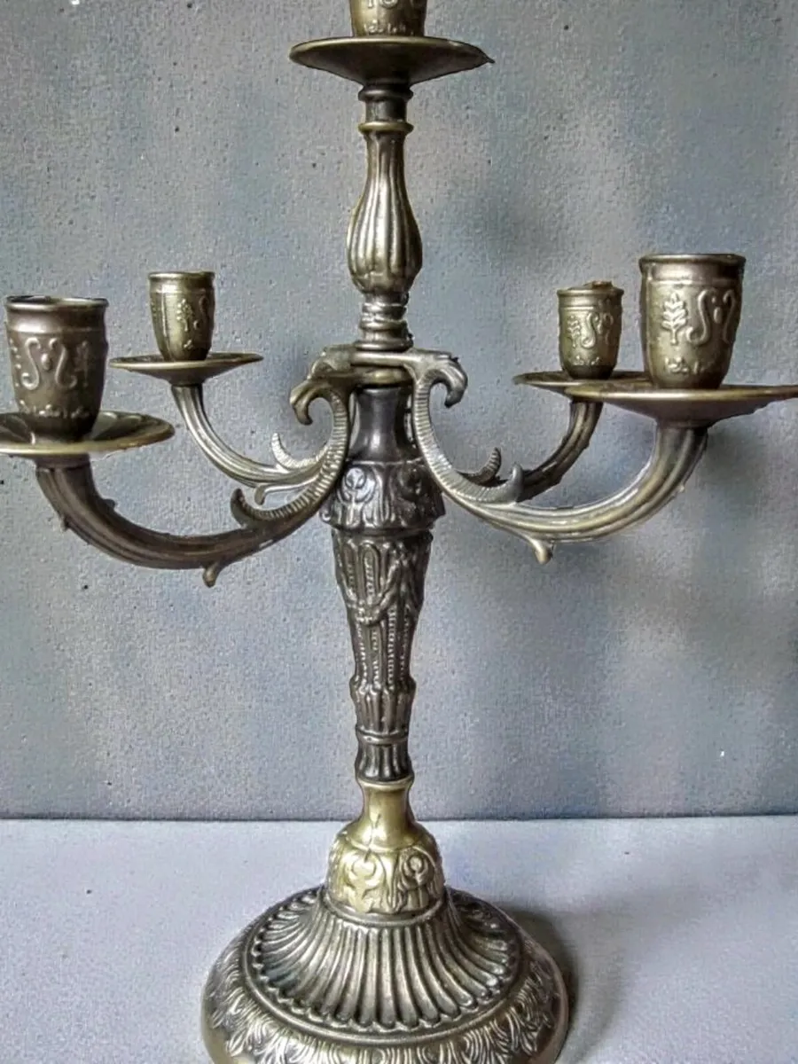 Stunning large brass candelabra - Image 1