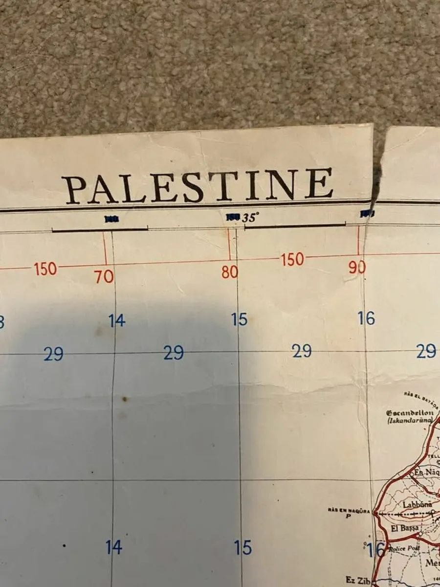 1940s Palestine Not To Be Published Military Map - Image 3