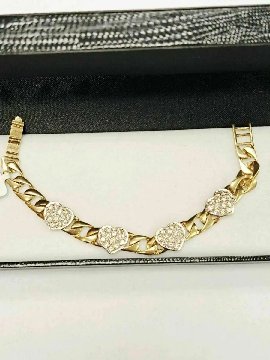 9K Gold Hearted Bracelet 9CT - Image 1