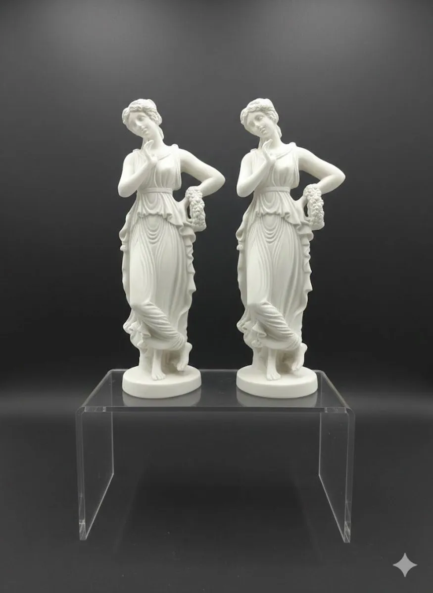 Pair of Italian Alabaster Persephone Statues - Image 1