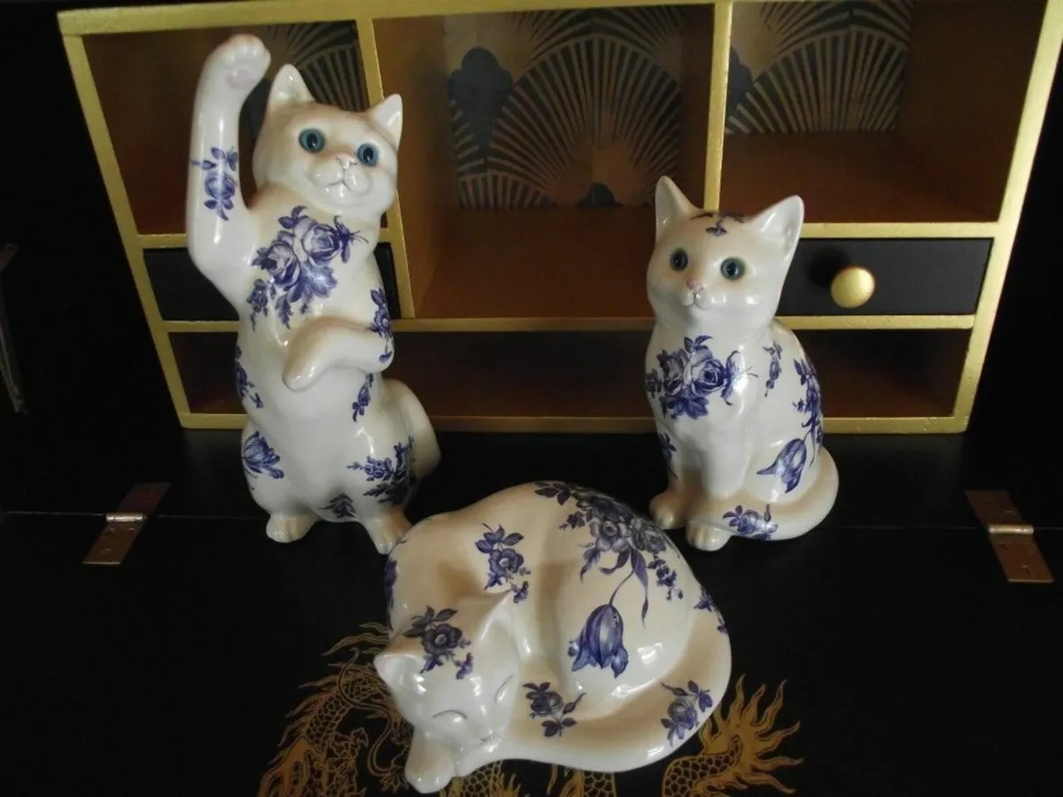 3 X Ceramic cats by Just Cats & Co. - 1980's - Image 1