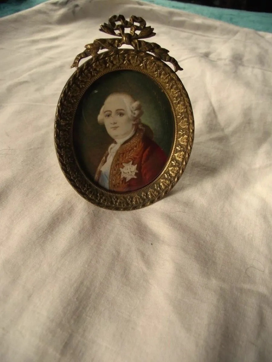 Miniature W/colour Portrait  Louis XVI - Ca 1800's - Image 1
