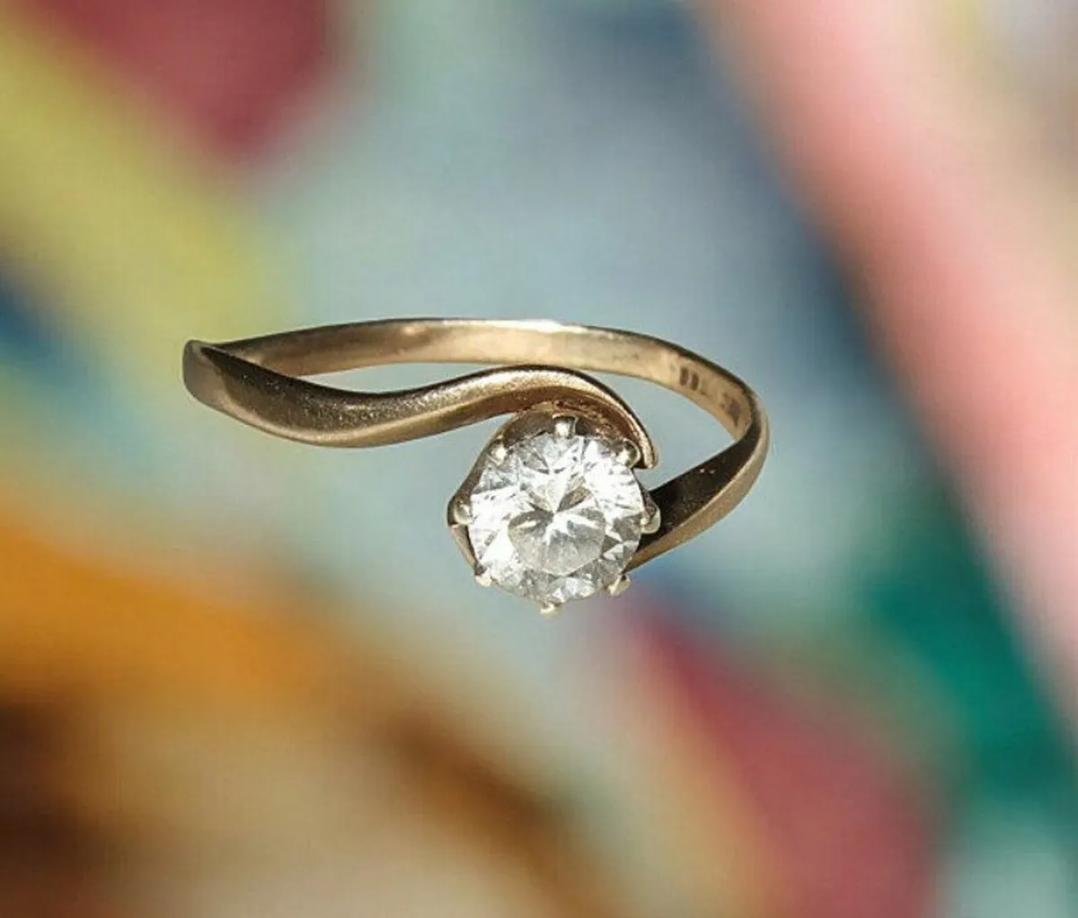 Vintage Hallmarked 14ct Gold Solitaire - Image 1