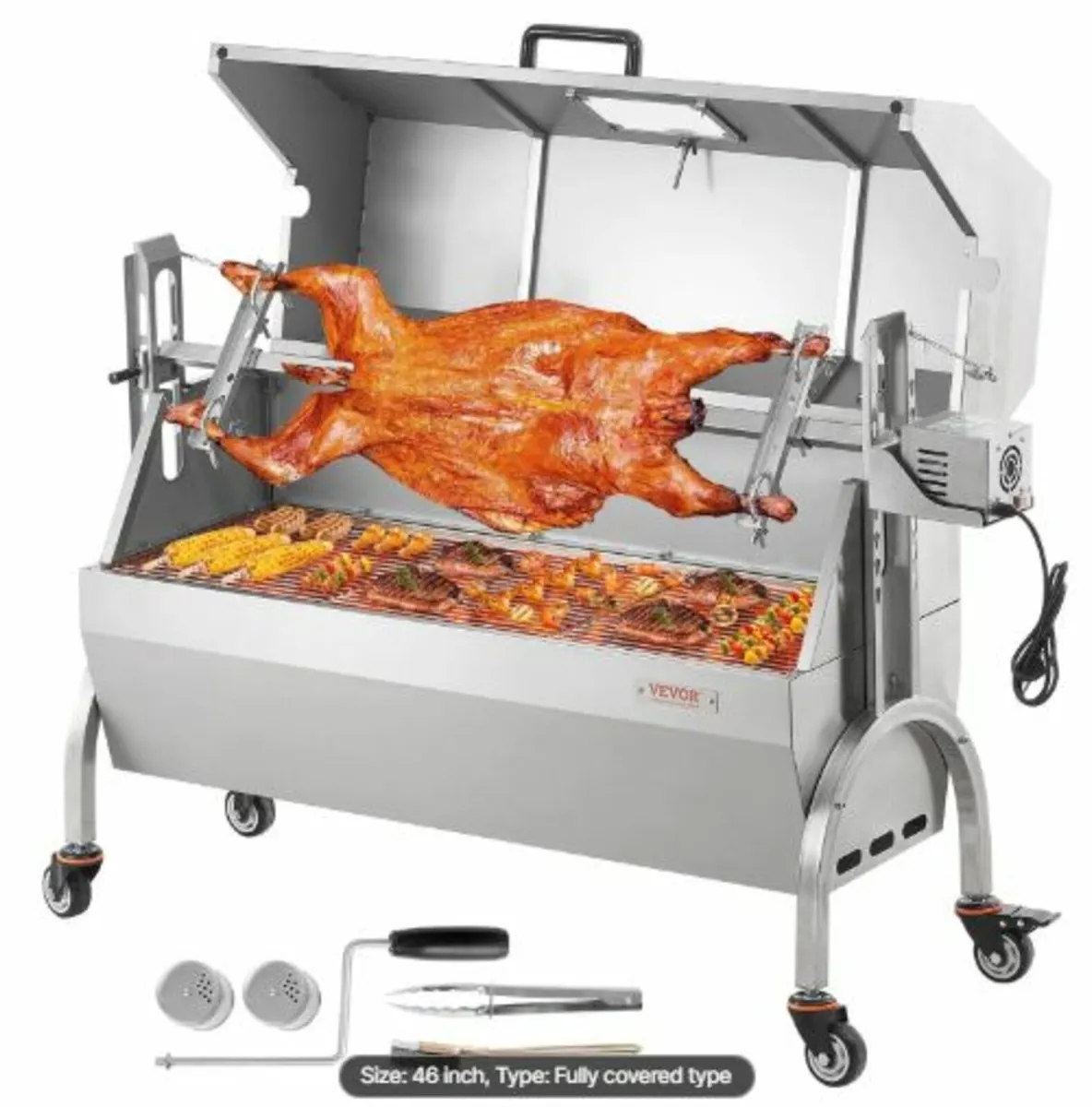 Roaster Spit Rotisserie BBQ Grill Pig Lamb Chicken - Image 1