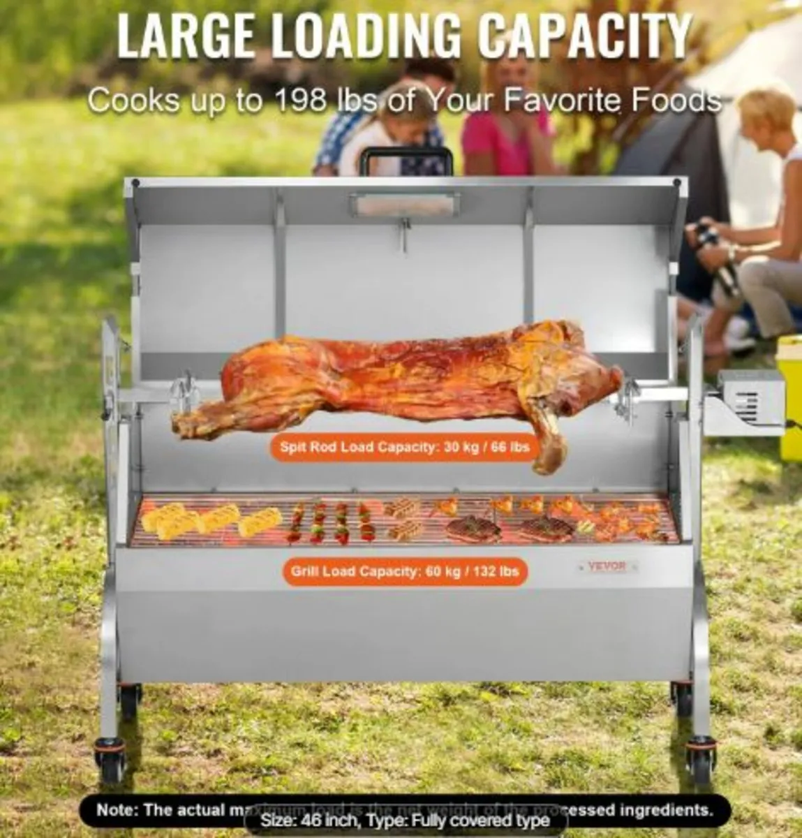 Roaster Spit Rotisserie BBQ Grill Pig Lamb Chicken - Image 2