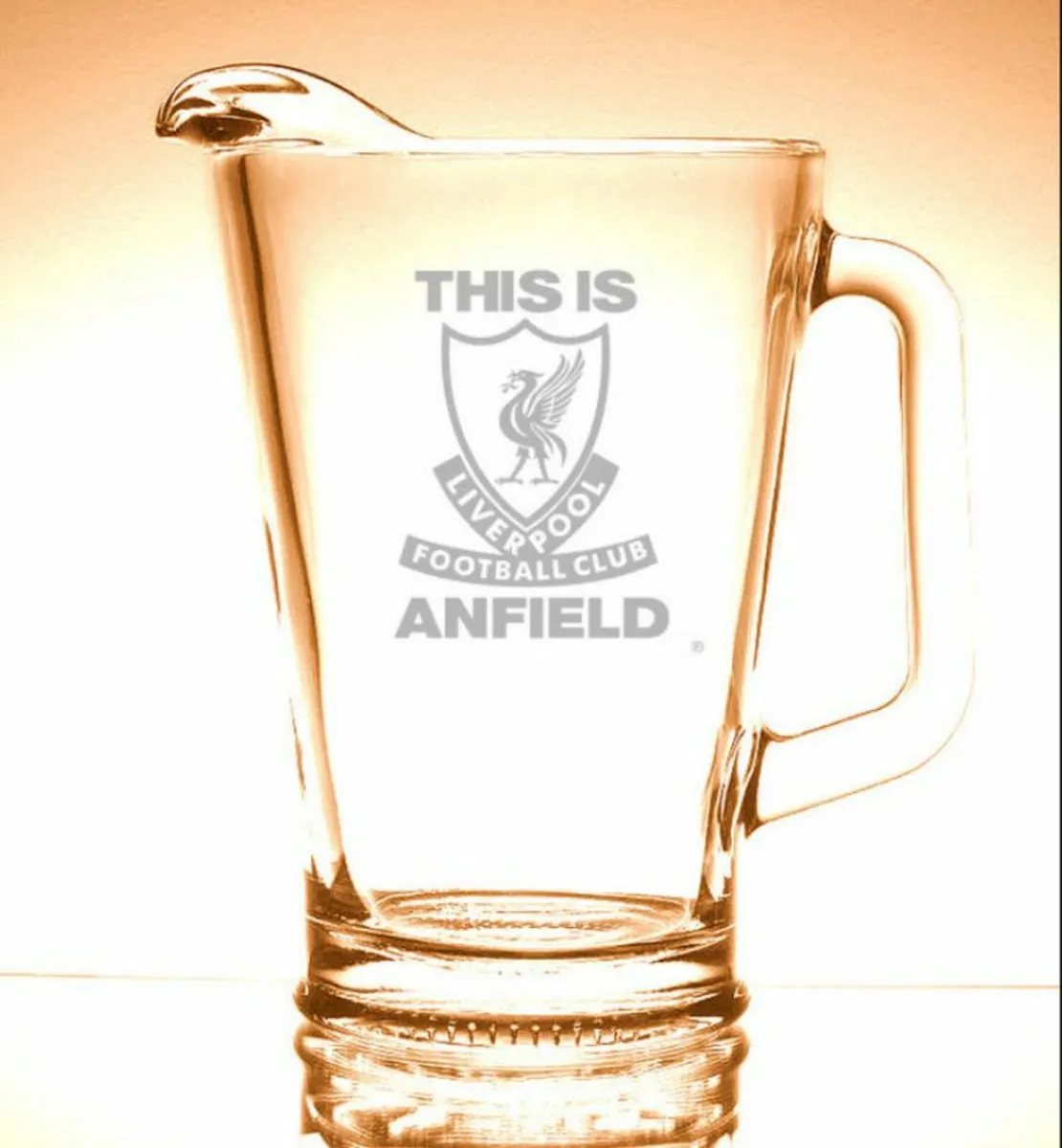 Large Vintage Glass Football Club Pitchers - Image 1