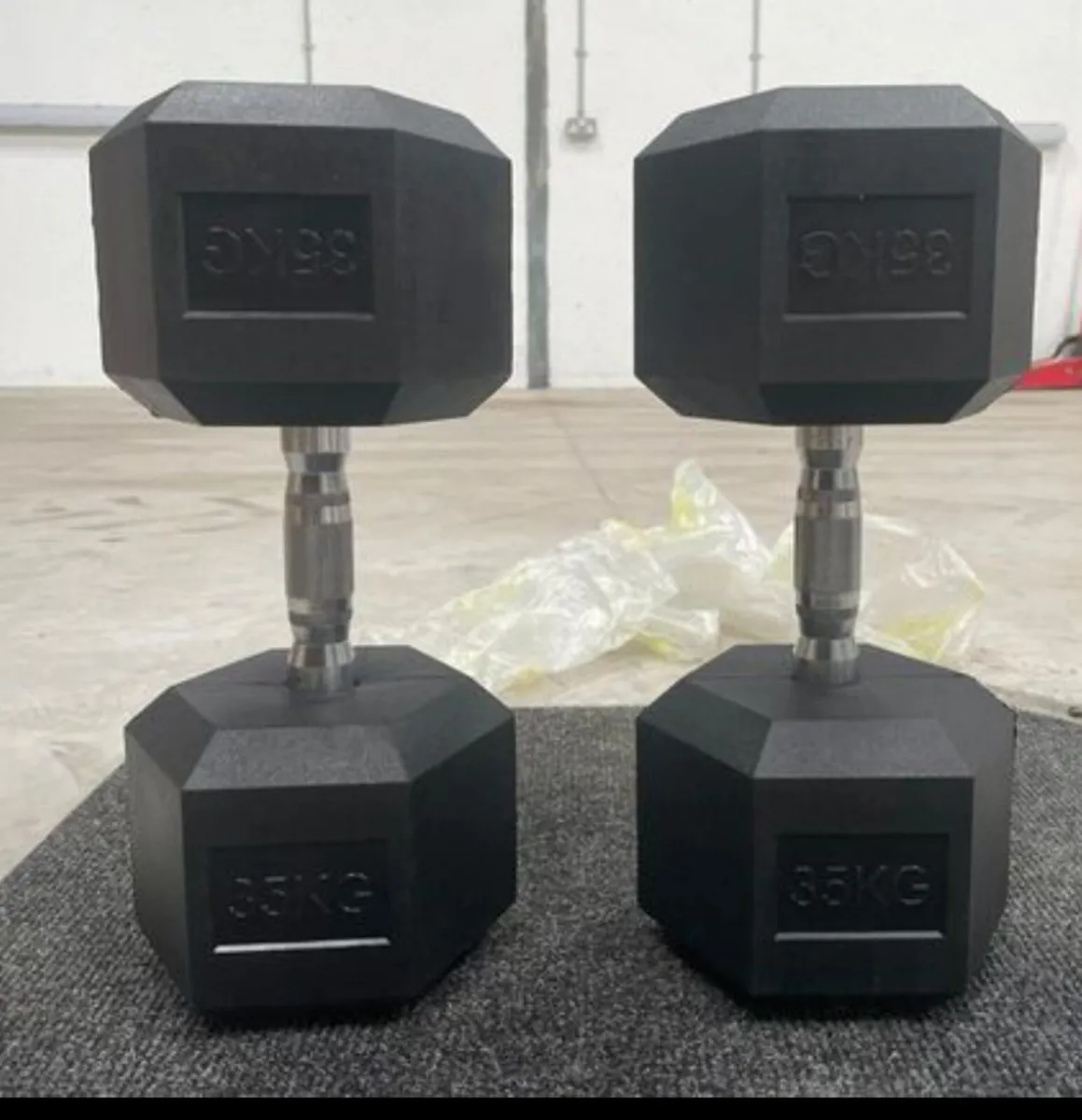 Hex Rubber Dumbbells (Brand new) - Image 1