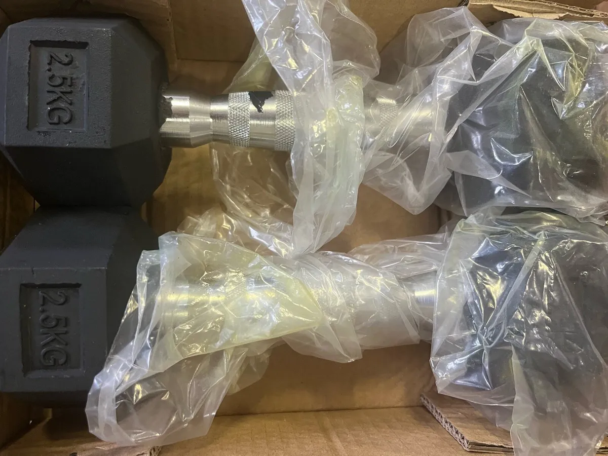 Hex Rubber Dumbbells (Brand New) - Image 2