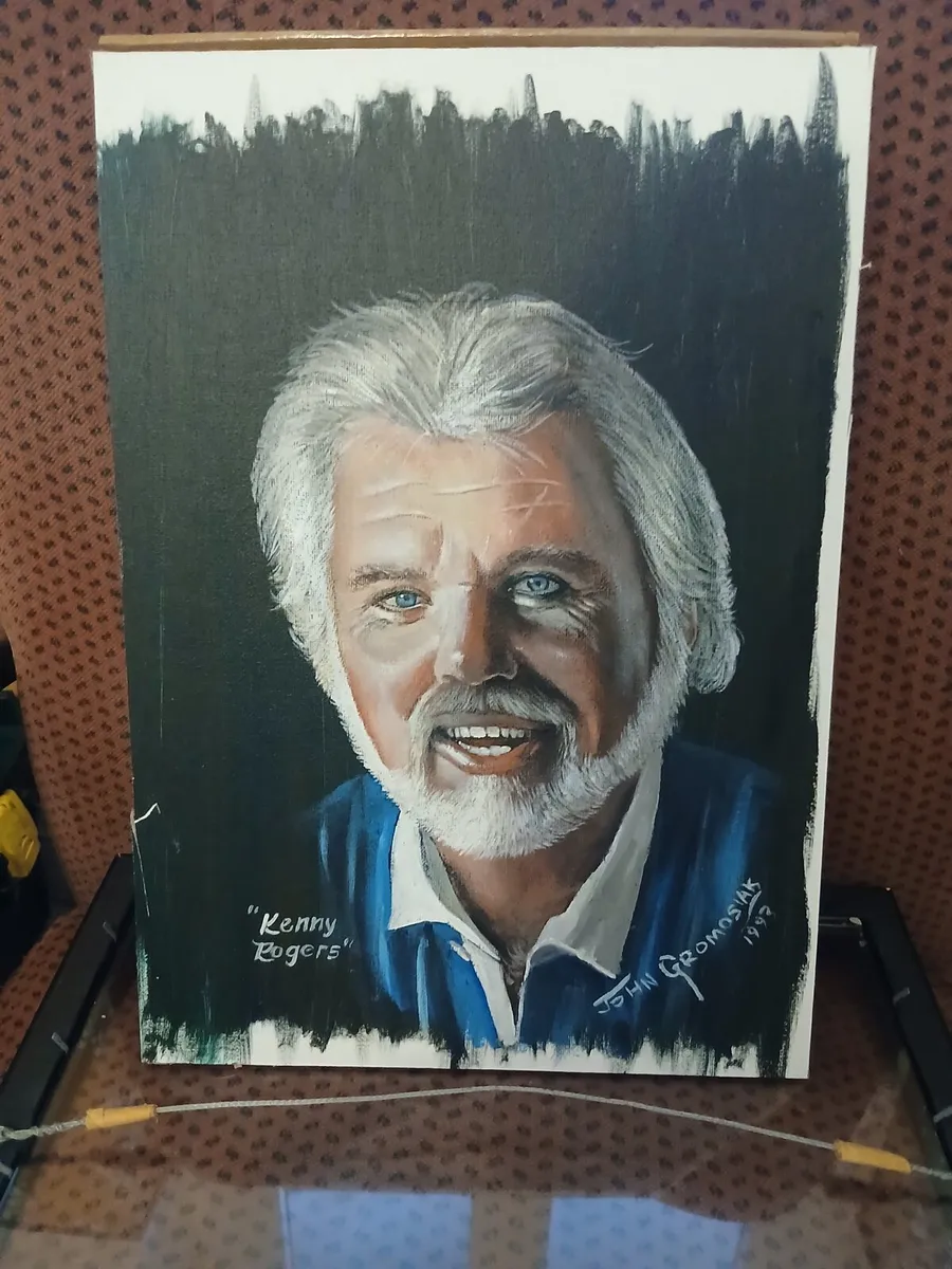 Oil on Canvas Kenny Rodgers by John Gromosiak - Image 2