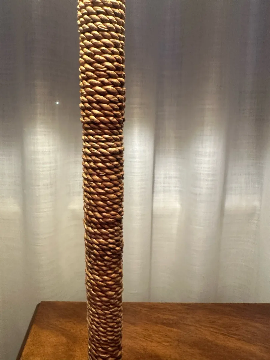 Bronze and rattan table lamp - Image 3