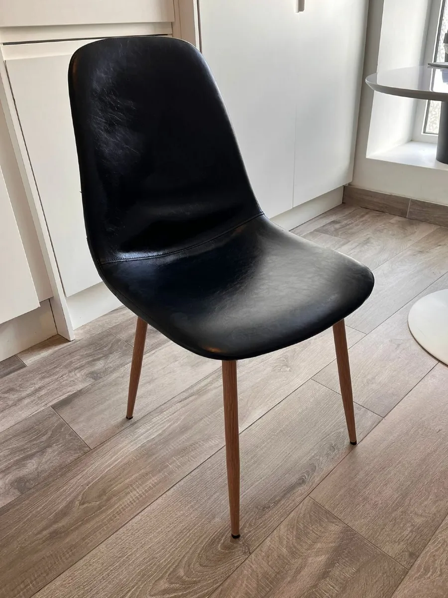 2x Chair Black Synthetic Leather - Image 1