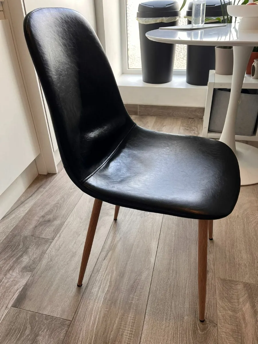 2x Chair Black Synthetic Leather - Image 2