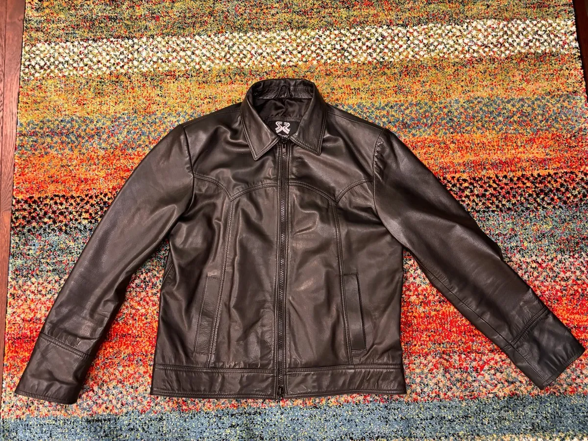 Soul Revolver Men’s Black Leather Jacket 2XL - Image 1