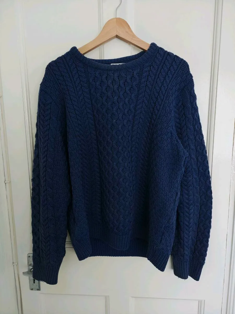 Aran wool jumper – XL – 100% merino wool - Image 1
