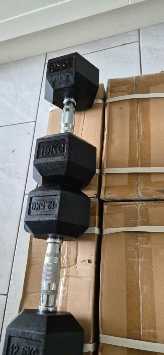 2xbrand new sets of hex dumbbells , 2x15kg,2x12.5k - Image 1