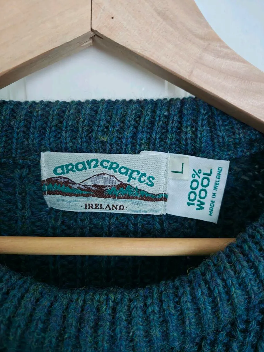 Aran Crafts Irish wool jumper – size L – 100% wool - Image 2