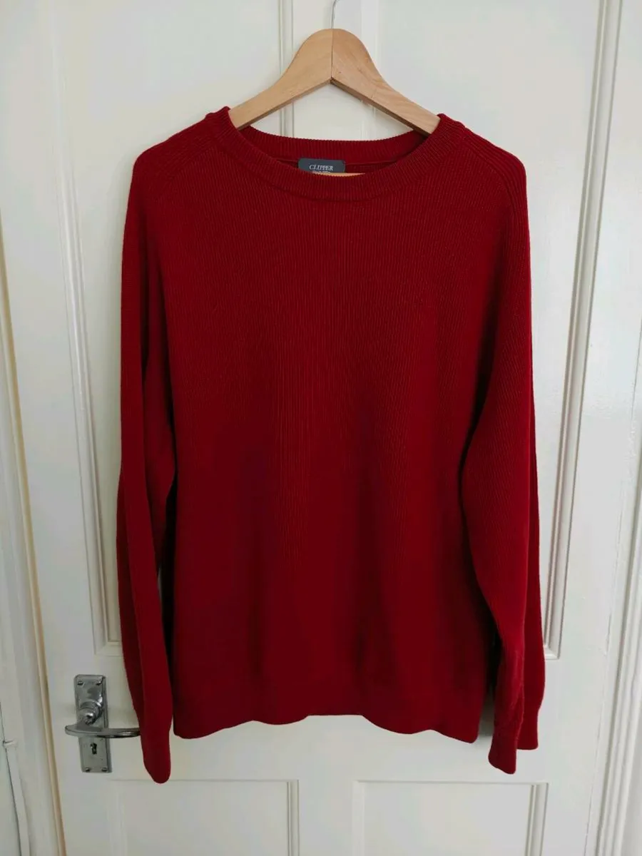 Clipper 100% Pure New Wool Red Jumper - Image 1