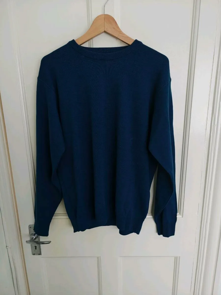 Blue Merino Wool Blend Jumper – Warm Knit - Image 1