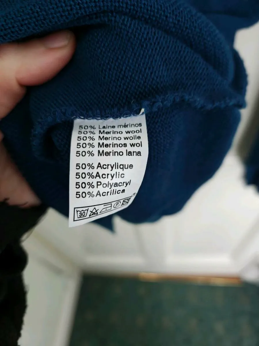 Blue Merino Wool Blend Jumper – Warm Knit - Image 2