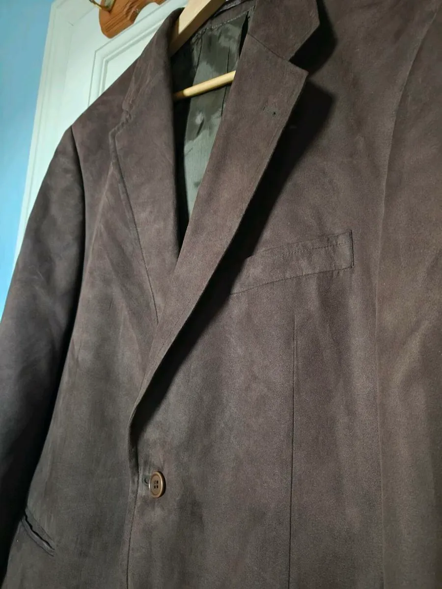 Brown Suede-Look Blazer Jacket – Size 52 (Large) - Image 2
