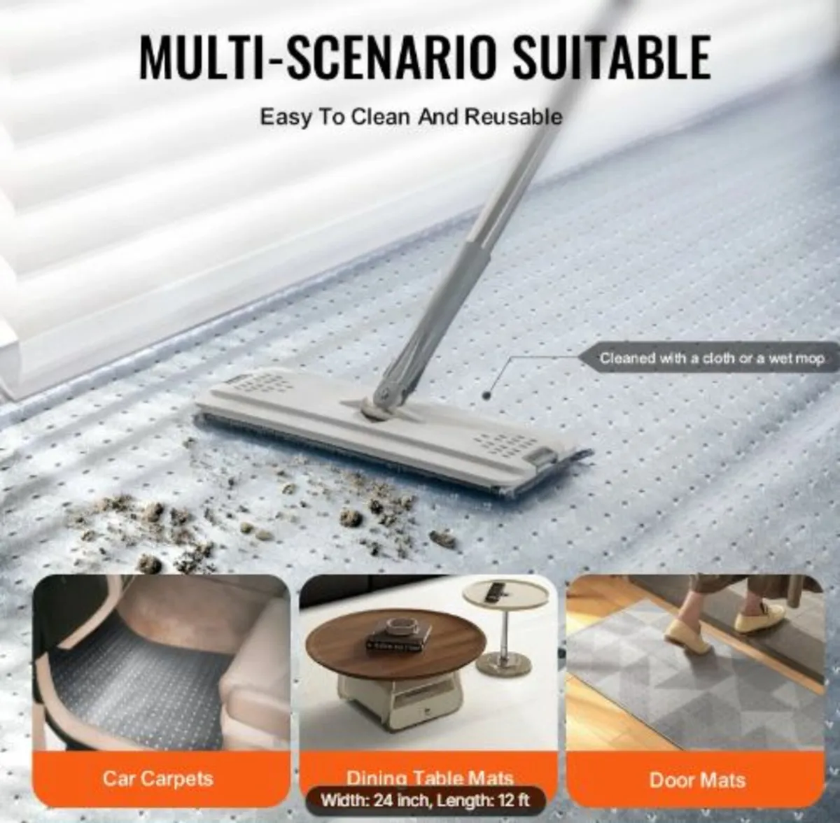 Carpet Protector for Pets, 24" x 12' PVC Scratch- - Image 3