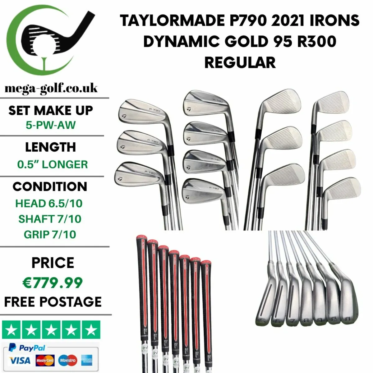 Taylormade P790 2021 Irons / 5-Pw-Aw / Regular - Image 1
