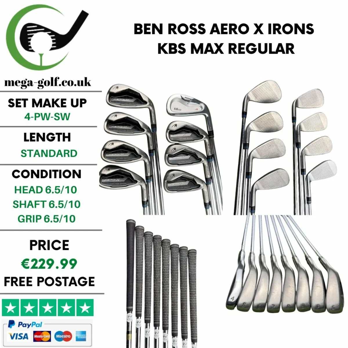 Ben Ross Aero X Irons / 4-Pw-Sw / KBS Max Regular - Image 1