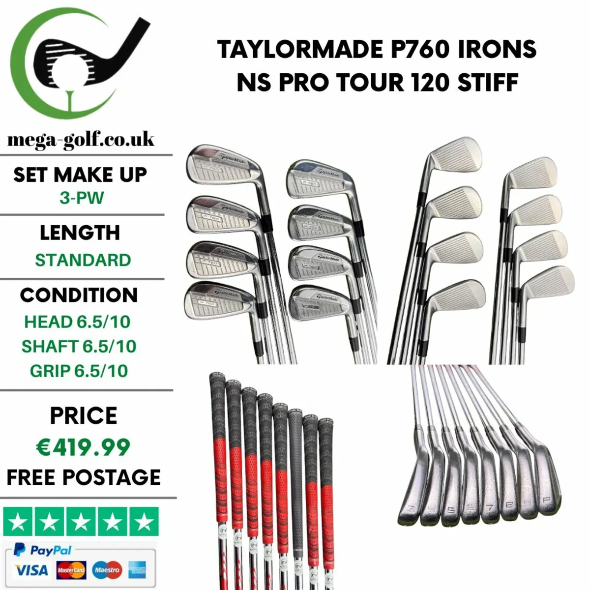 Taylormade P760 Irons / 3-Pw / Stiff - Image 1