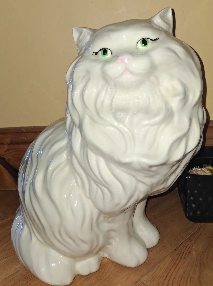 RARE 1950s Large Italian Ceramic Persian Cat... - Image 2