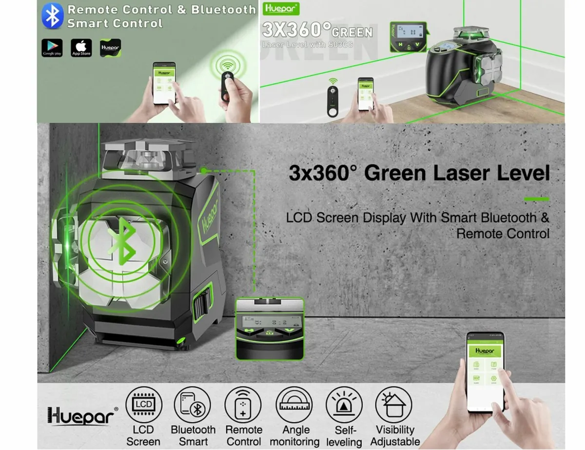 Trade Rated 3x360 Green Laser Level self leveling - Image 3