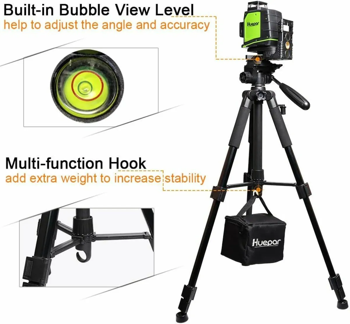 Huepar TPD14 tripod for laser level - Image 4