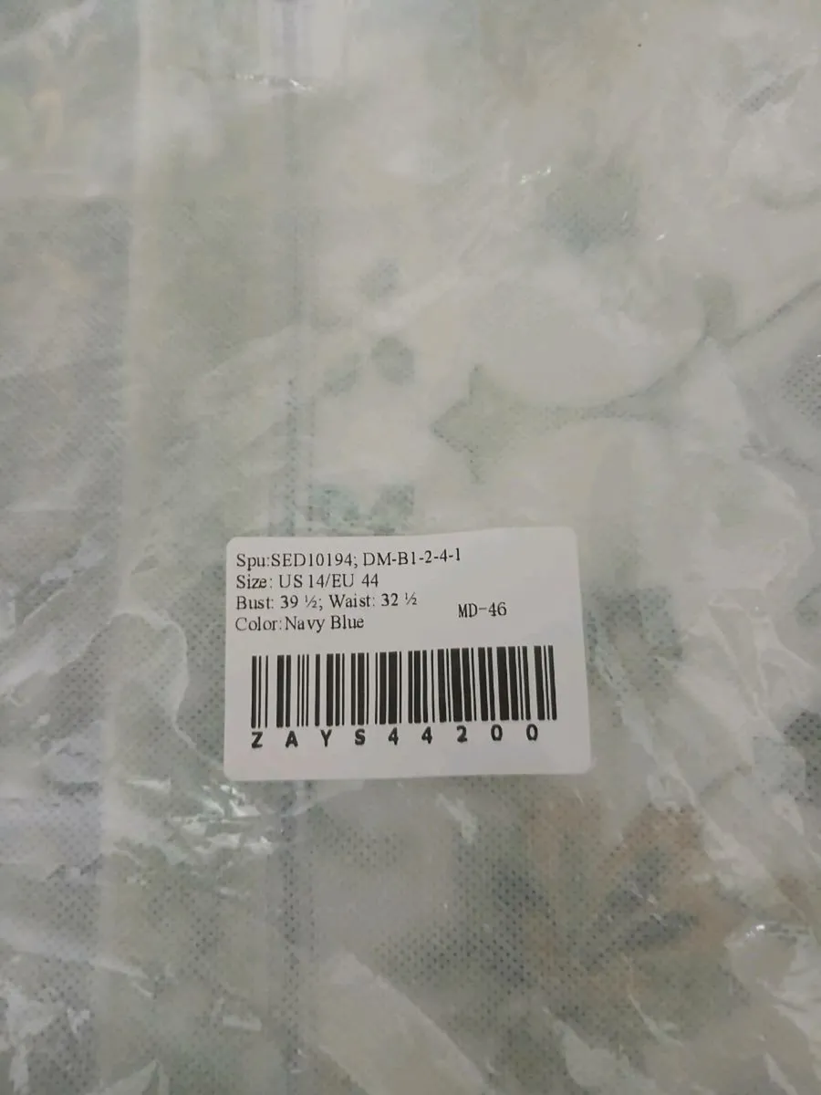 Navy satin dress - Image 2