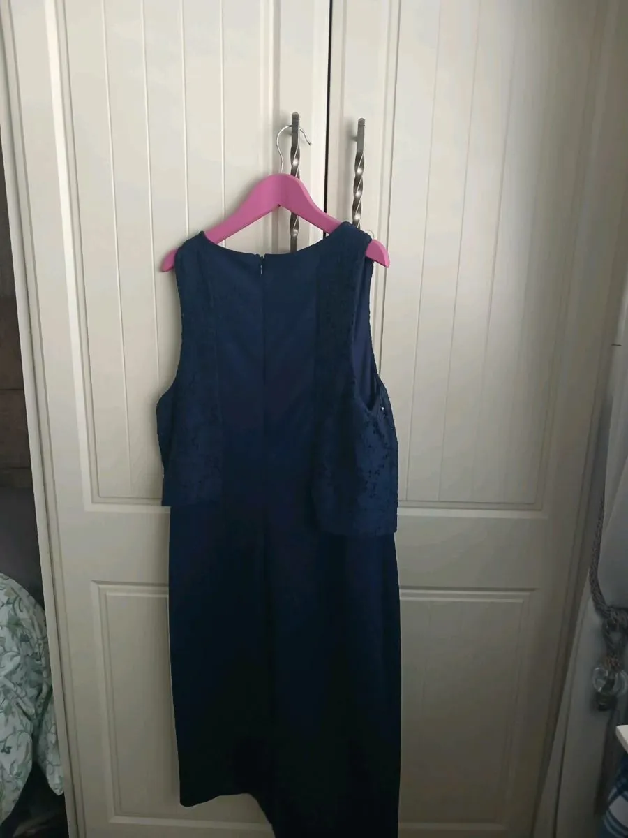 Navy satin dress - Image 3