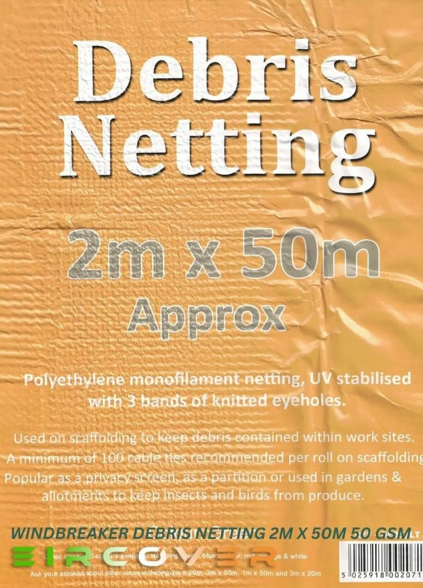 Windbreaker netting 2m x 50m - Green 50 gsm - Image 1