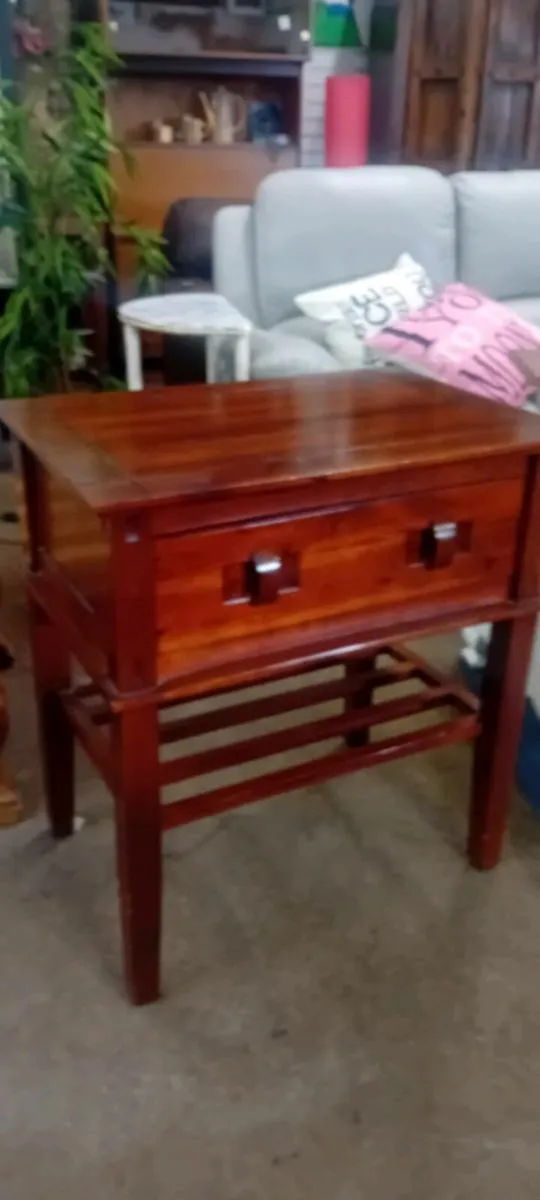 Modern Hardwood Side Twble With Drawer - Image 1