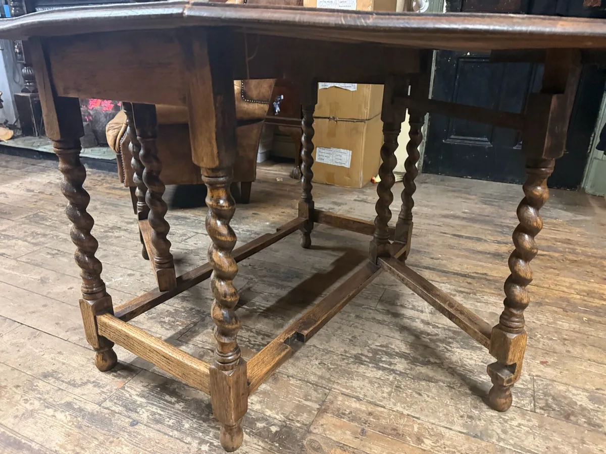 Paris convent oak gate leg table - Image 3