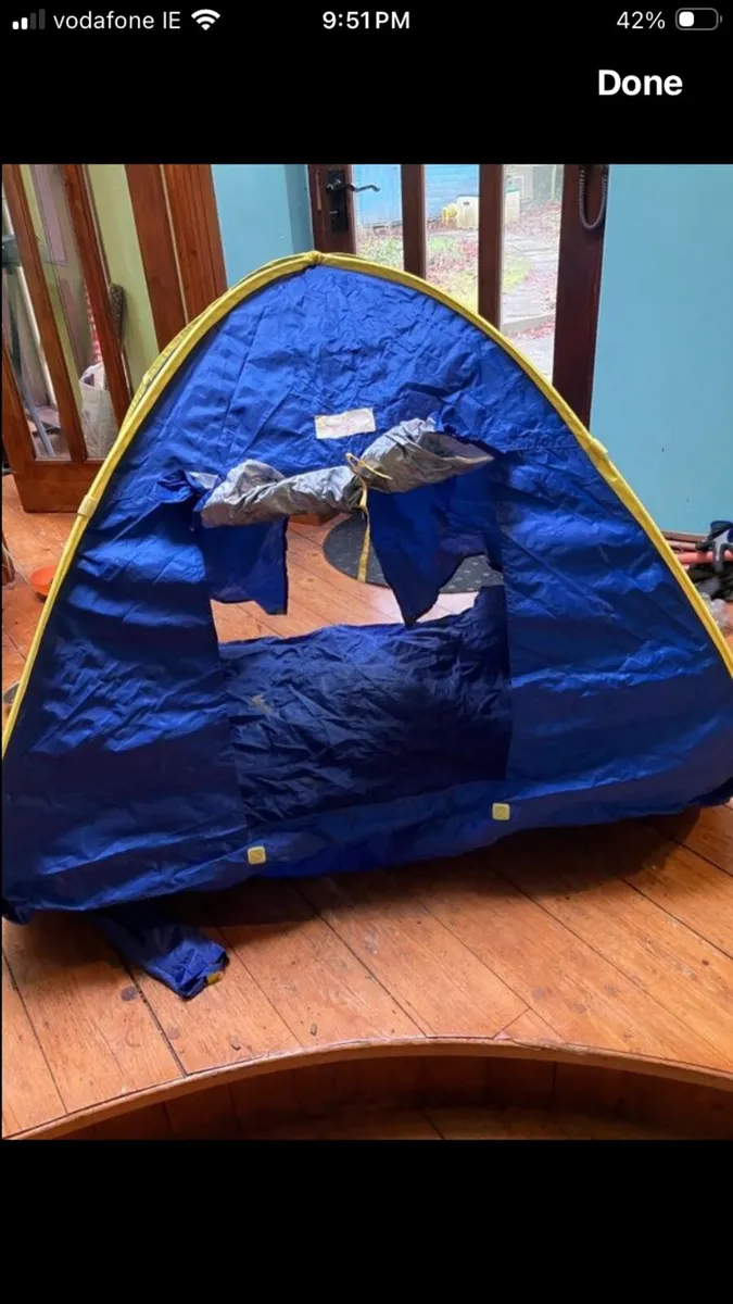 Baby sling, travel cot, pop up spf tent - Image 1