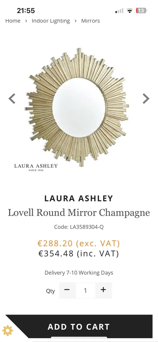 Laura Ashley 100cm/100cm Lovell Round Starburst - Image 2