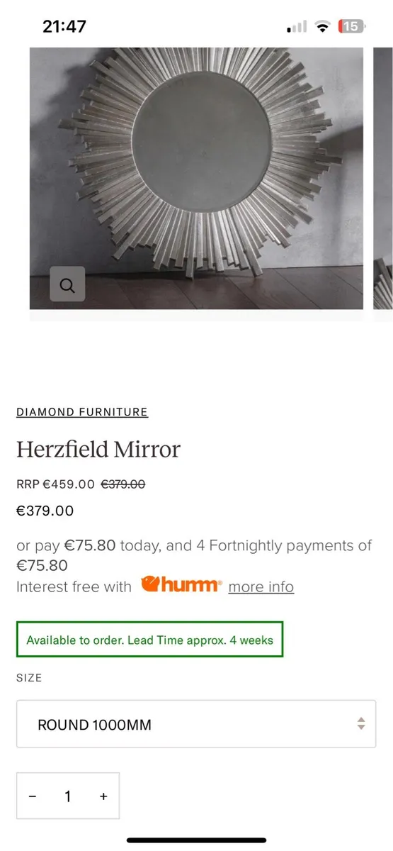 Laura Ashley 100cm/100cm Lovell Round Starburst - Image 3