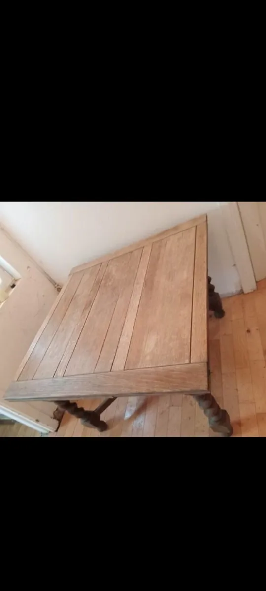 irish antique tiger oak drawleaf barley twist legs - Image 3