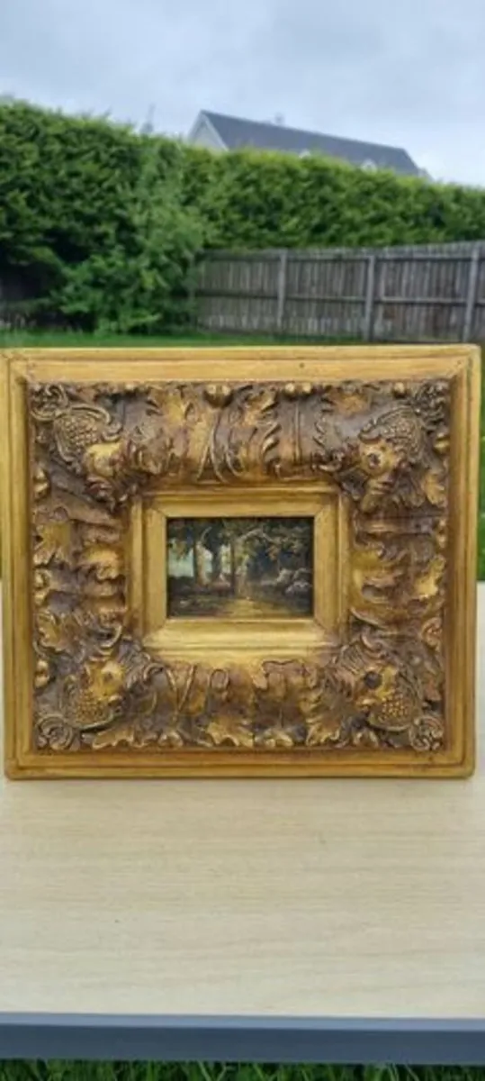 Miniature painting of a forest view - Image 1