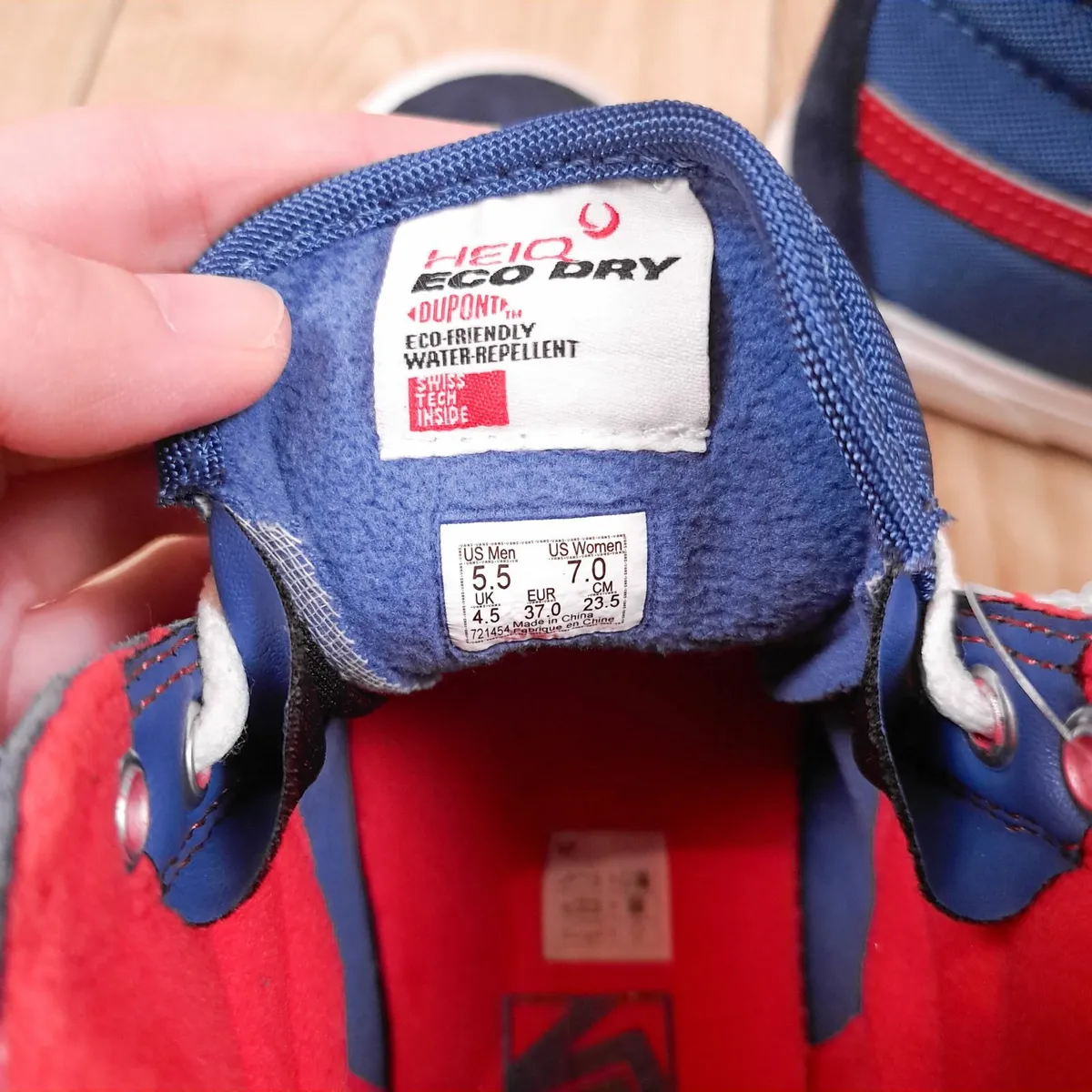 Vans Blue Red High Top Trainers 4.5UK/37.5EU - Image 2
