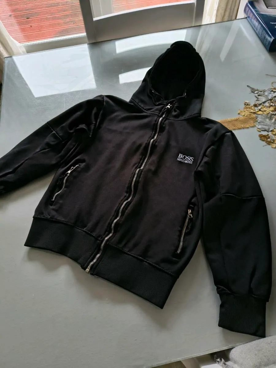 Boss black boys hoodie - Image 1