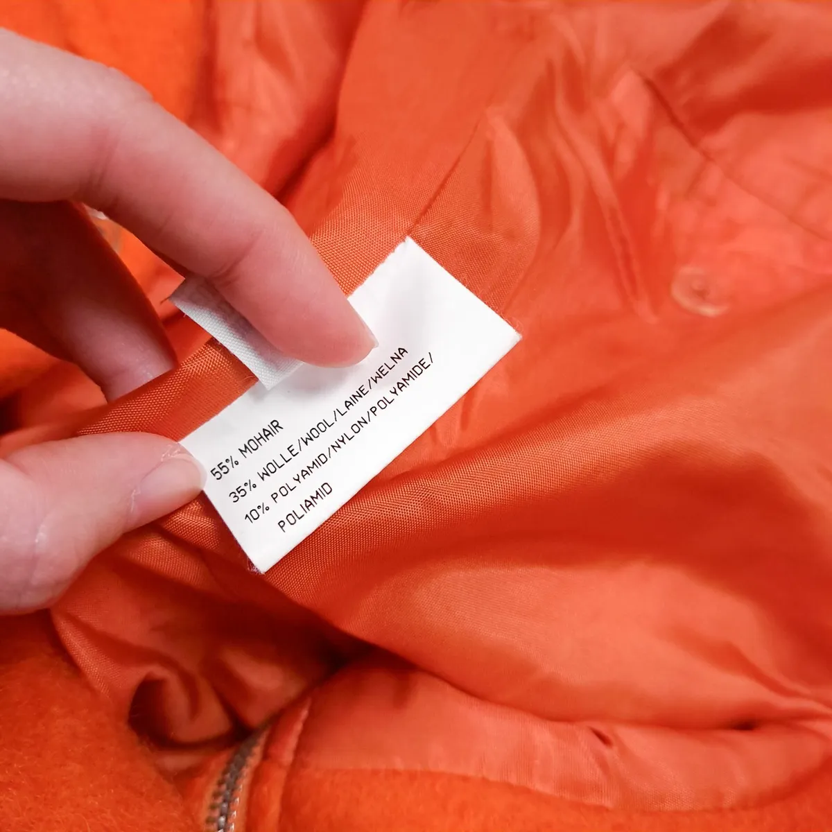 Tuzzi Orange Wool Boucle Coat 8-10UK/36-38EU - Image 3